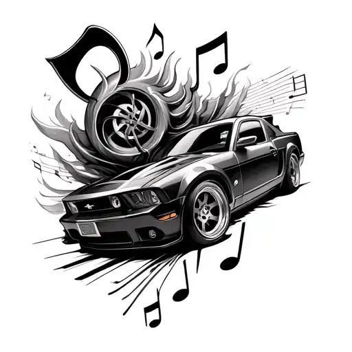 Car Turbo Morphing Into A Music Note