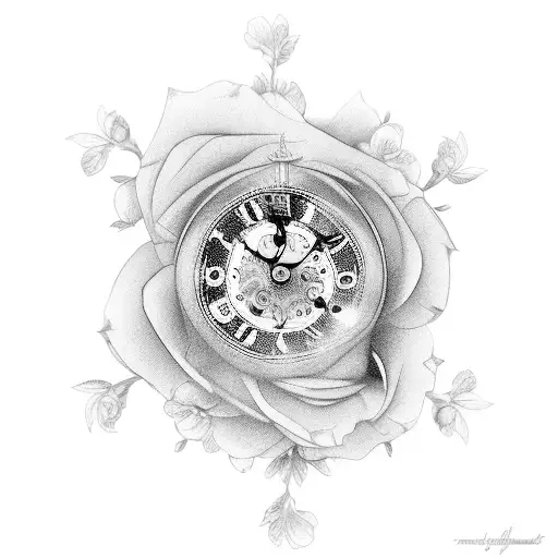 Flowers On A Grandfather Clock