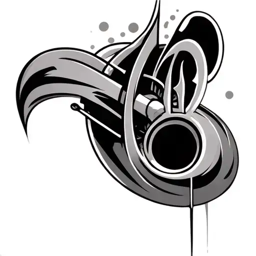 Car Turbo Part And Music Note