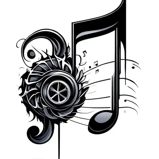 Car Turbo Part And Music Note