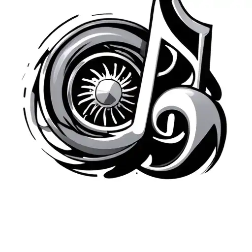 Car Turbo Part And Music Note