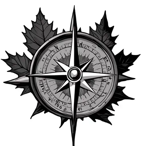 Compass With North Having A Maple Leaf And South Having Something Australian