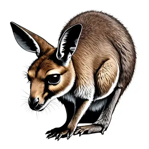 Compass South Pointing To Kangaroo