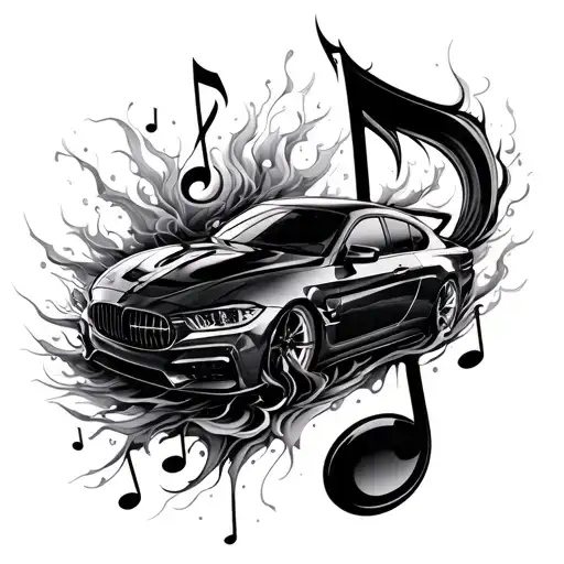 Car Turbo Morphing Into A Music Note