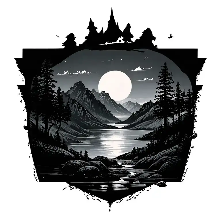 Landscape Tattoo Featuring