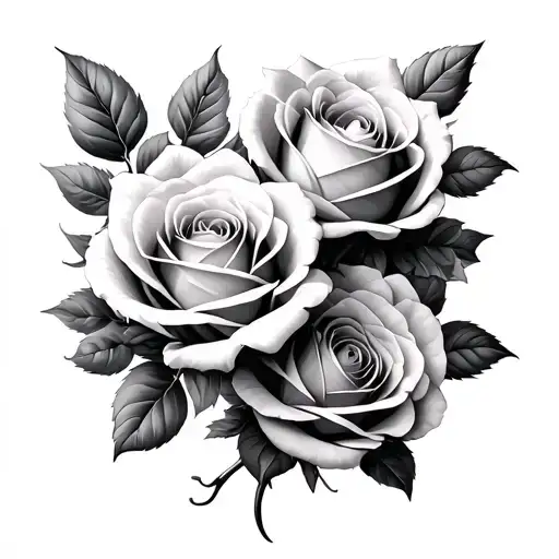 Black And White Roses