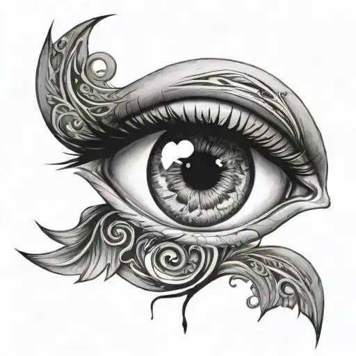 Realistic Eye With Yin Yang Symbol