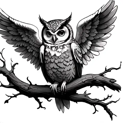 Owl With Angel Wings Wrapped