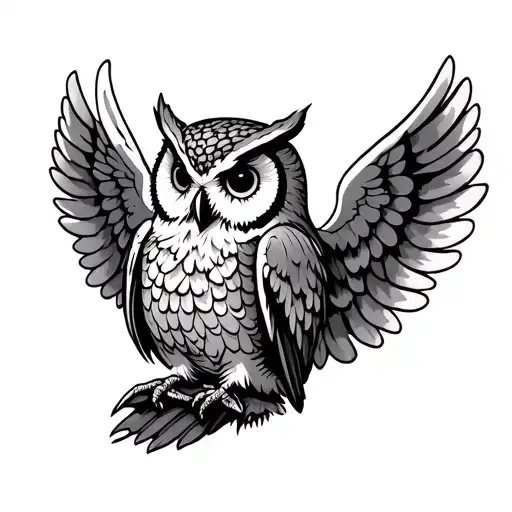 Basic Owl With Angel Wings