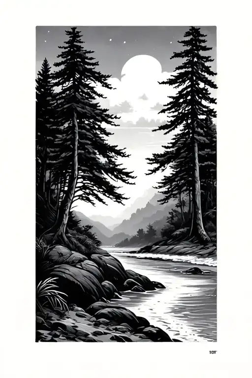 Forest And Beach Landscape