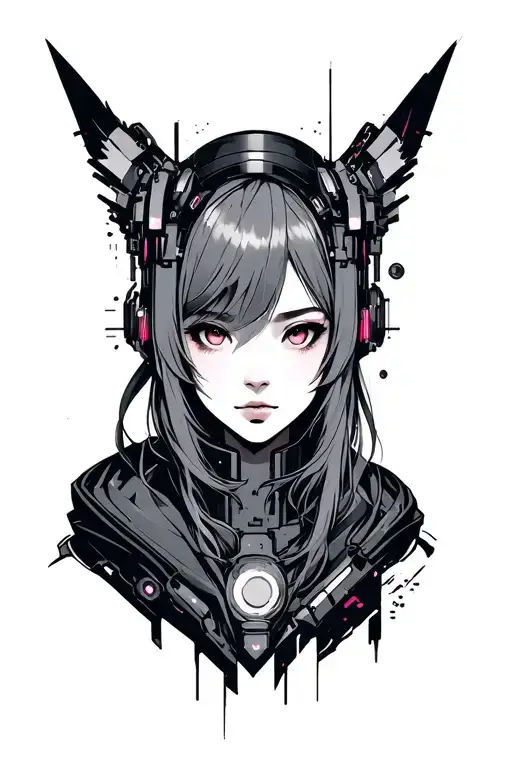 Cyberpunk Anime Tech Themed