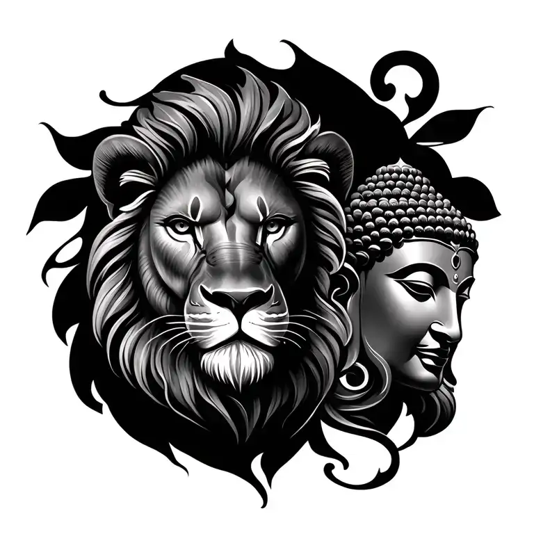 Lion And Buddha Does