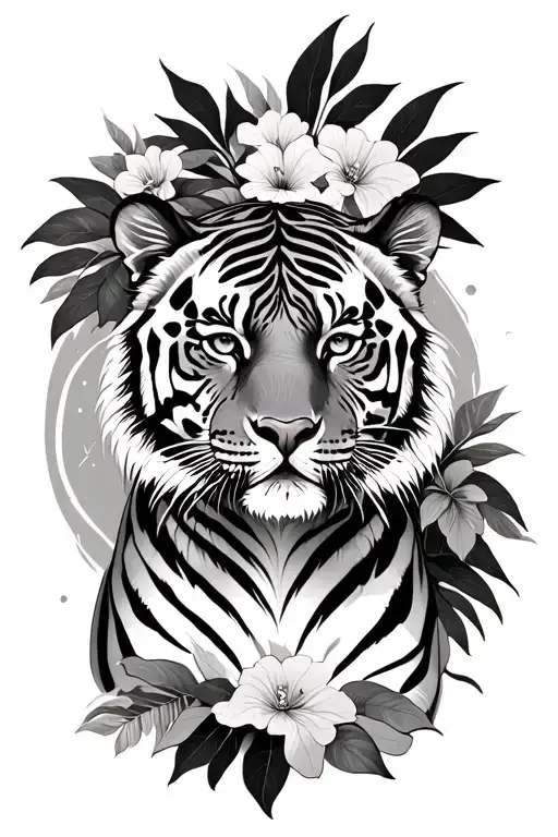 Tiger In Nature Goddess Laying