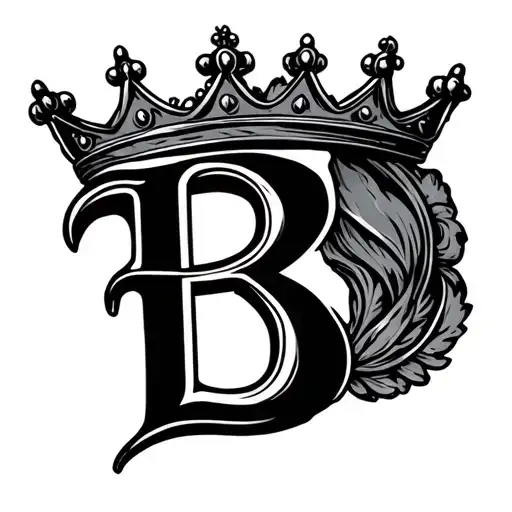Letter B With Crown Above It Simple Outline