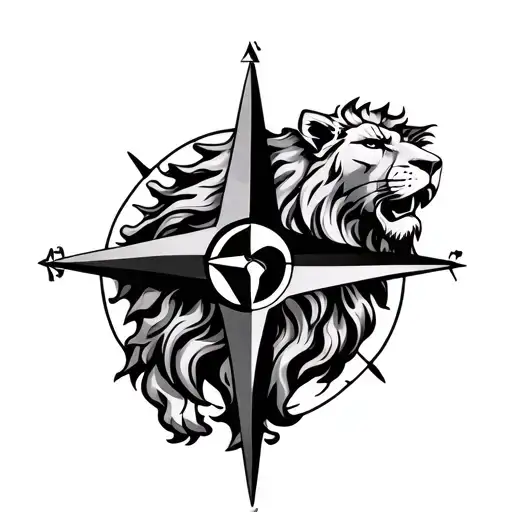 Lion And Compass Rose