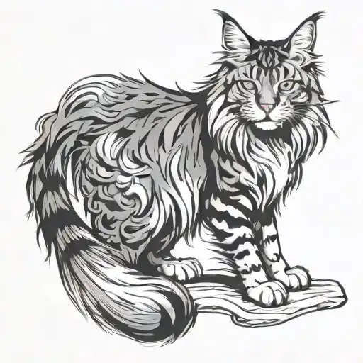 Maine Coon Long Tail Wrapped