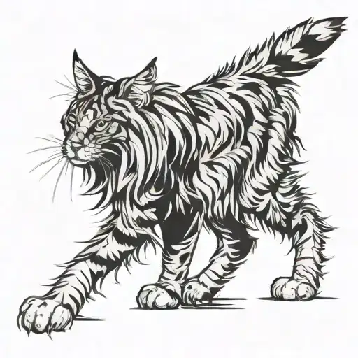 Maine Coon Long Tail Wrapped Loosely