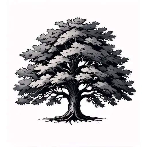 Oak Tree With Dog Tags