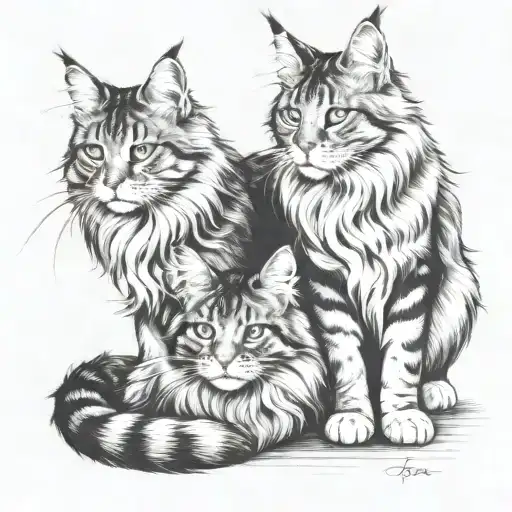 Maine Coon Cats Together
