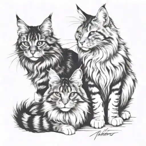 Maine Coon Cats Together