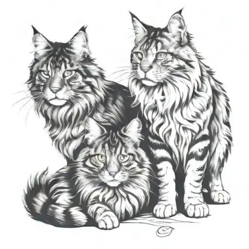 Maine Coon Cats And Cane Corso Dog Together