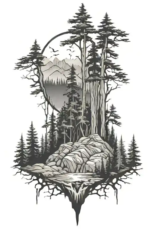 Forest On A Mountain With John Lease Written In Between The Trees