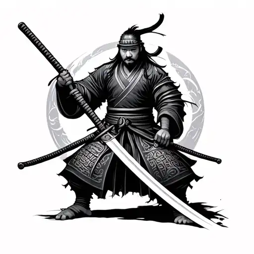 Samurai With A Full-length Sword