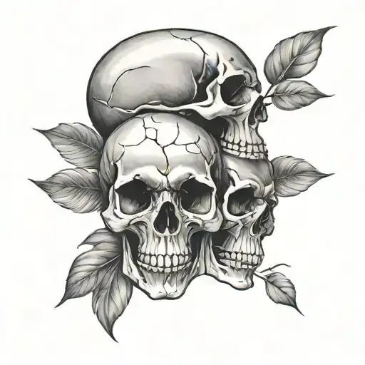 Three Skulls In A Row One Big Two Little