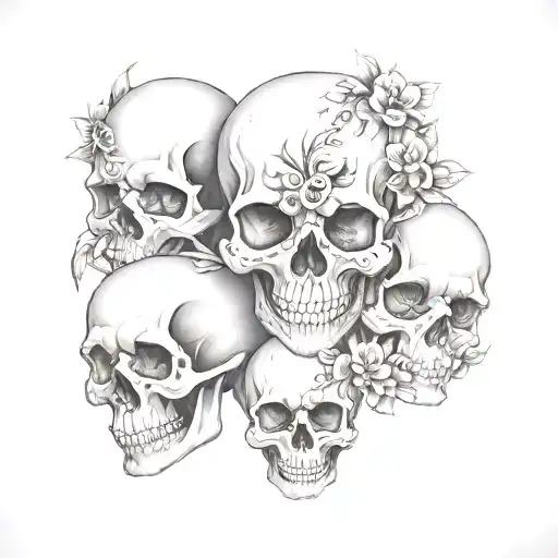 Left Skull Little Middle Skull Big Right Skull Little Chest