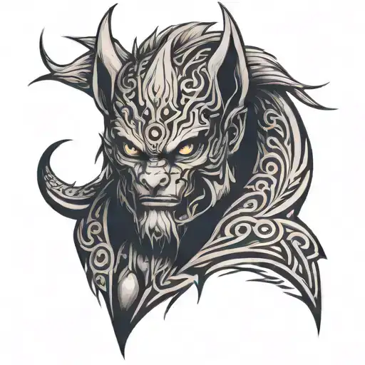 Simple Dark Tribal Garou