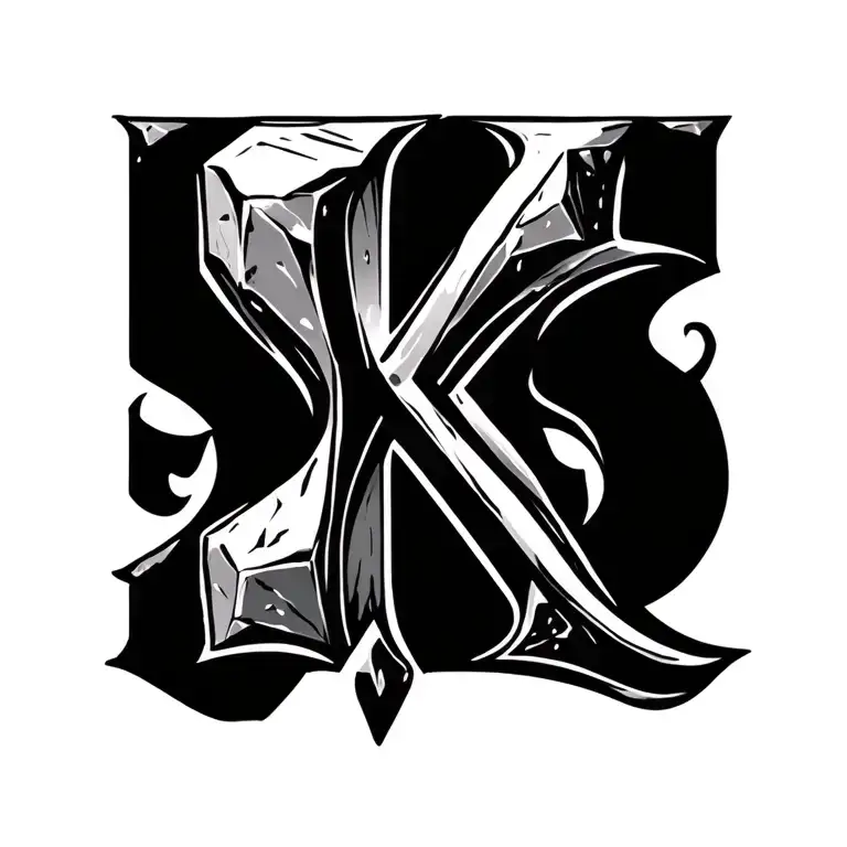 S K Letter With Stones