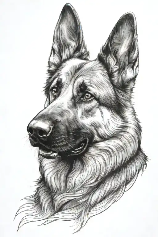 Sleeve Tattoo Design Of German Shepherd Dog
