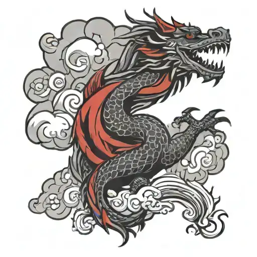 Dragon Red Cloud Background