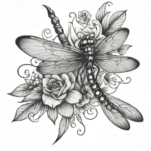 Dragonfly Flowers Forearm