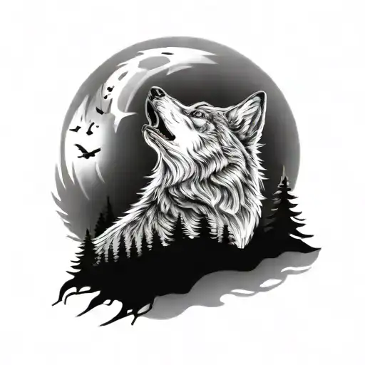 Wolf Howling At The Moon
