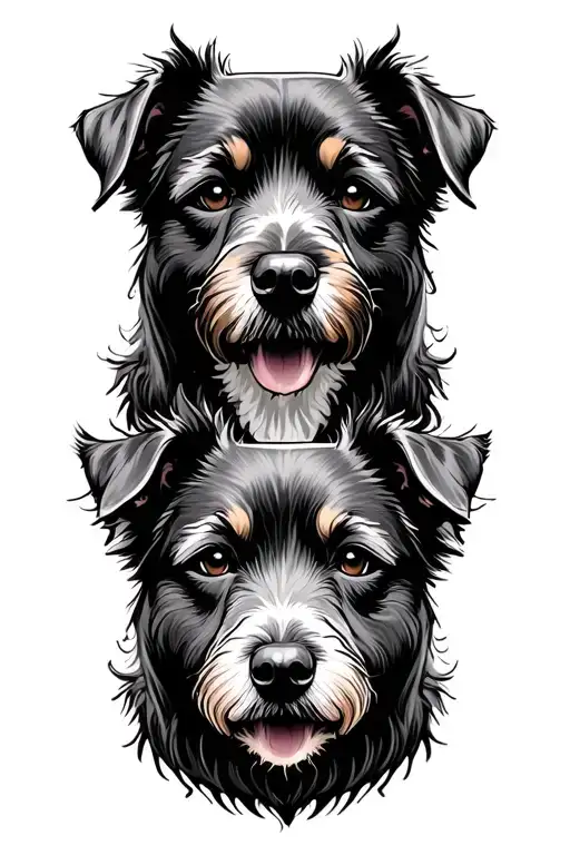 Three Dog Head With Background