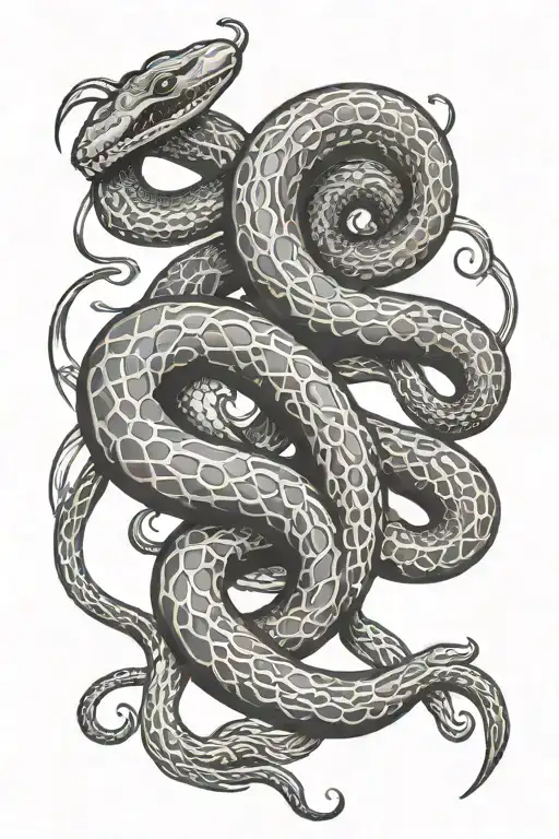 Sun Moon Snake Coiled
