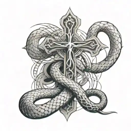 Snake Around A Cross