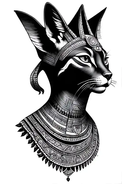 Sekhmet And Bastet Egyptian Goddess Head