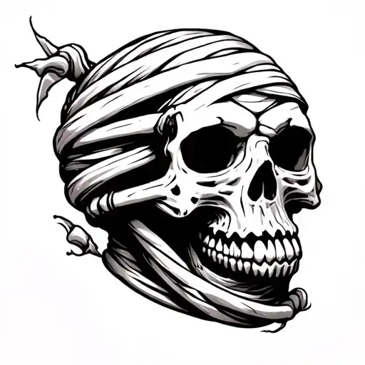 Mummy Skull Scary Skull