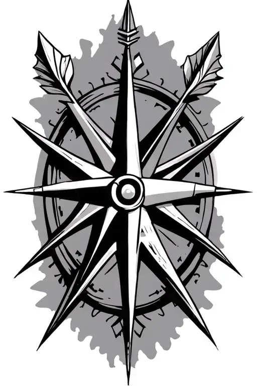 Compass Three Arrows Crossed