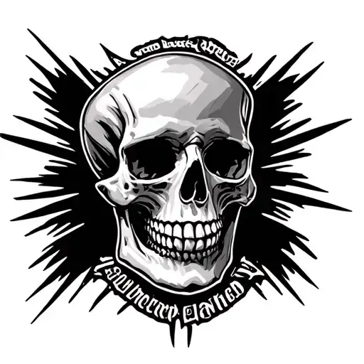 Skull And Inscription Inside The Jaw