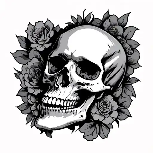 Skull And Inscription Inside The Jaw