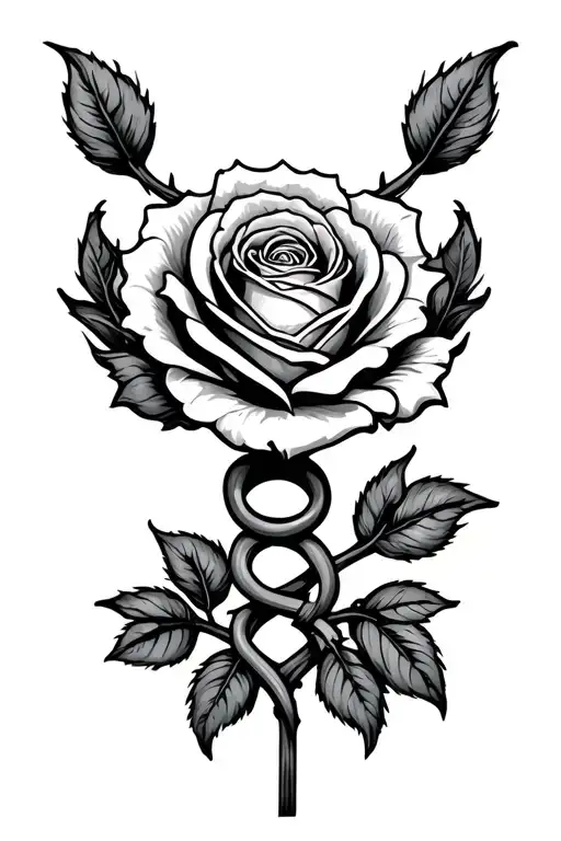 Cancer Zodic Sign With Rose Intertwined