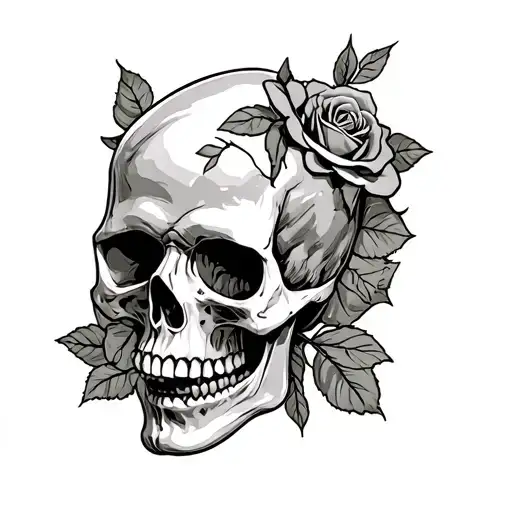 Skull And Death And Rose