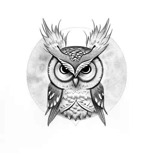 Owl With Forget Me Nots