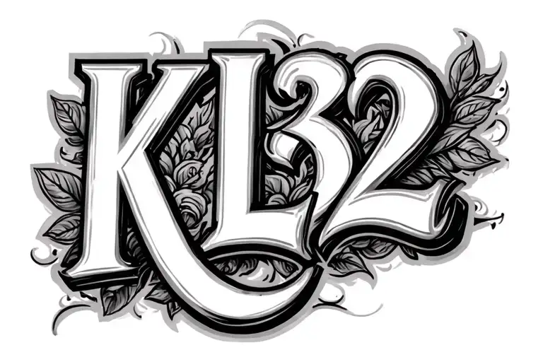 Kl Merged With Number 32 In Cursive Lettering