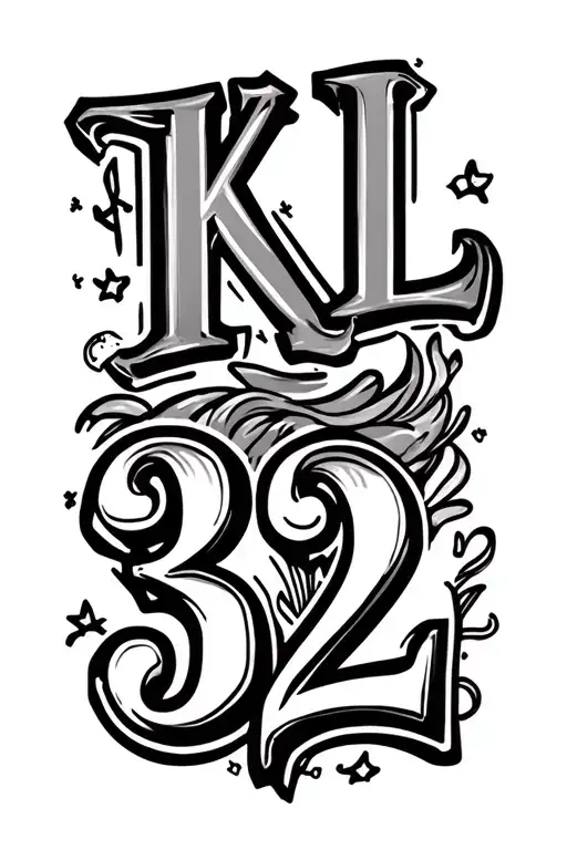 Kl Merged With Number 32 In Cursive