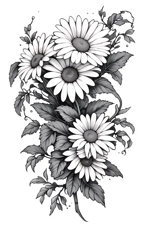 Daisy And Vines Wrapping Around Arm