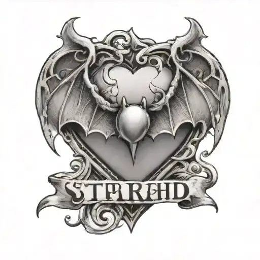 A Heart With Bat Wings With The Word Strahd